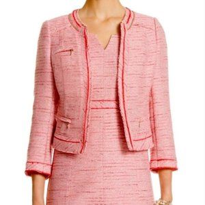White House Black Market Tweed Pink Blazer Size 6